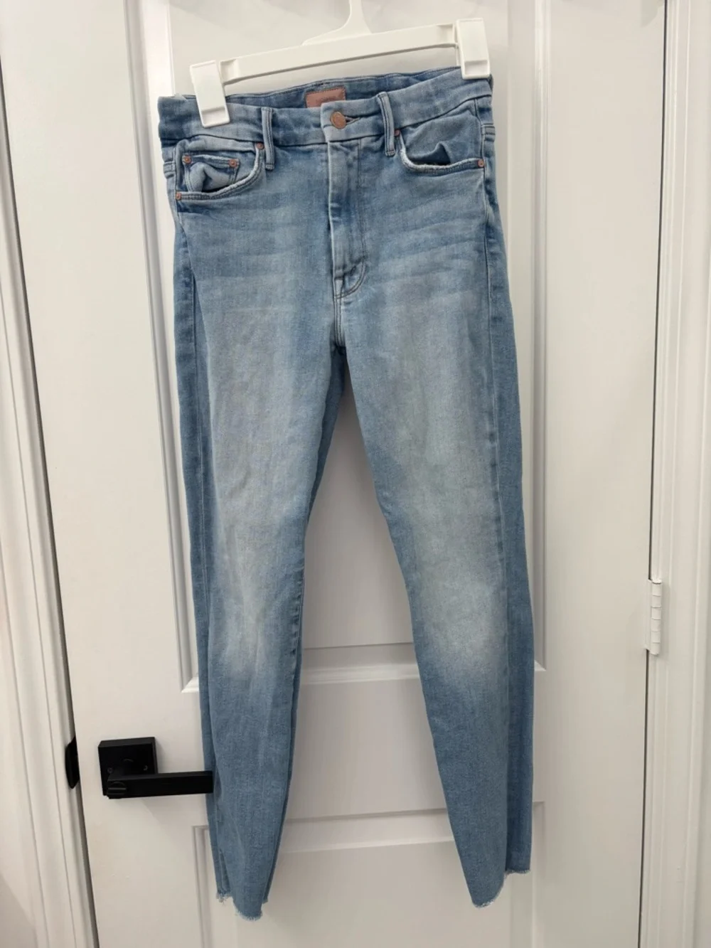 MOTHER High Waisted Looker ankle fray Jean in au revoir - Picture 1 of 11